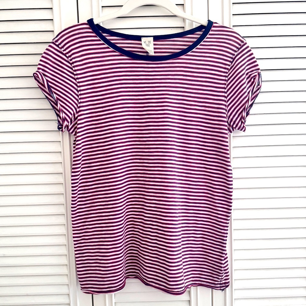 We The Free | Red/White/Blue Striped Tee Size Medium